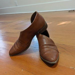 Cognac Pointed Toe Ballet Flats